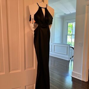 Floor length leather  dress La Femme  size0